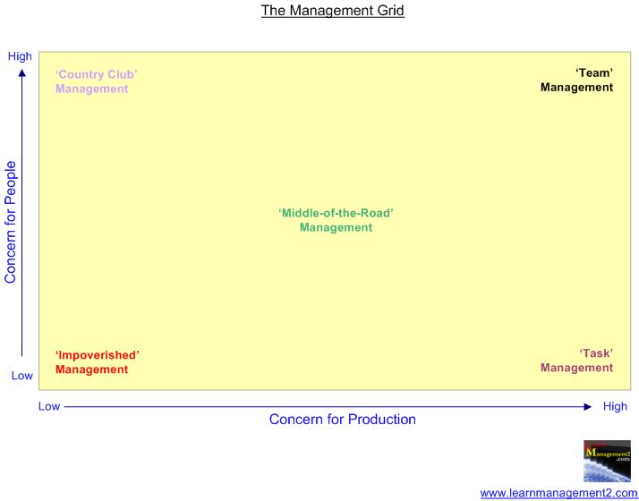 Diagram Showing The Management Grid